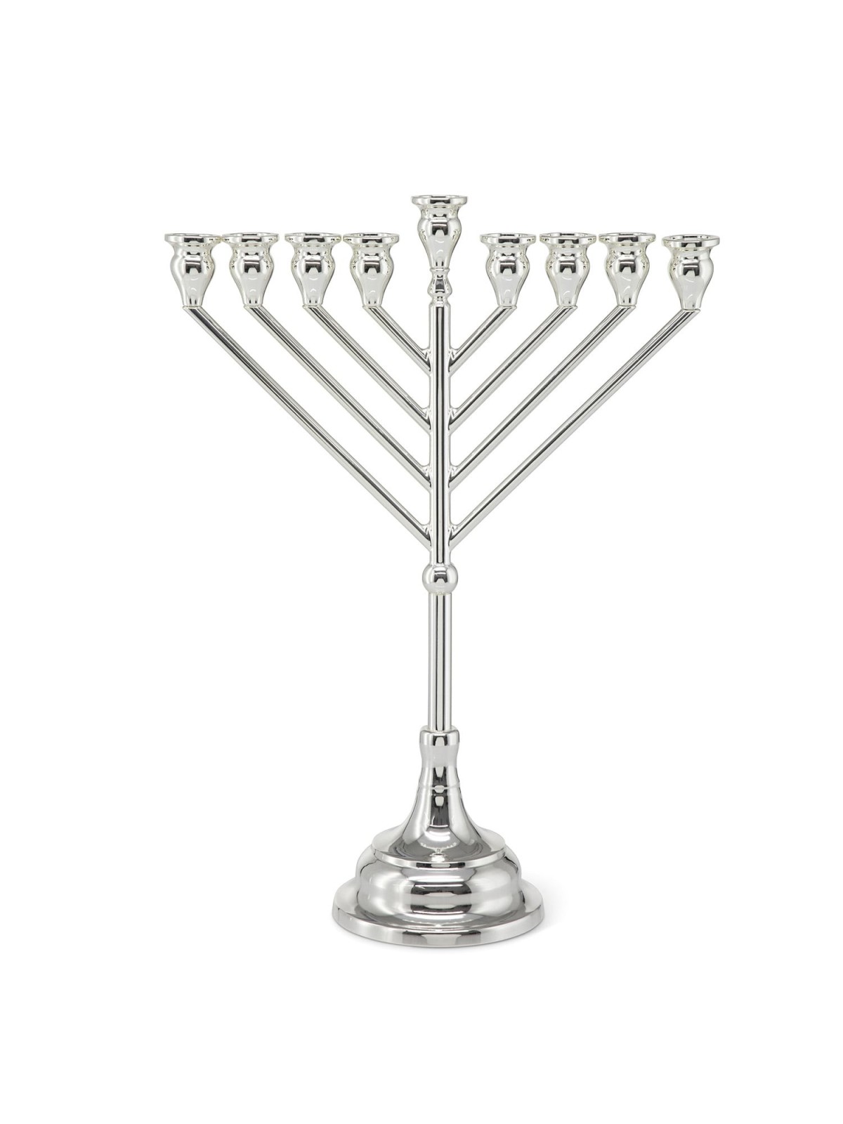 Hazorfim Silver-Plated Chabad Oil Hanukkah Menorah