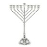 Hazorfim Silver-Plated Chabad Oil Hanukkah Menorah