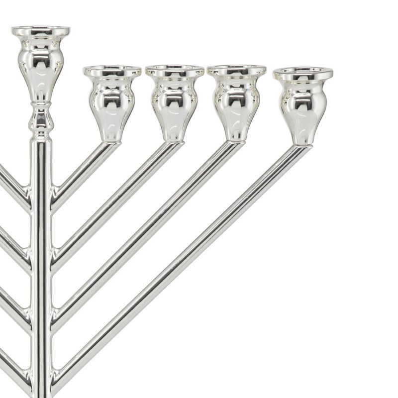 Hazorfim Silver-Plated Chabad Oil Hanukkah Menorah