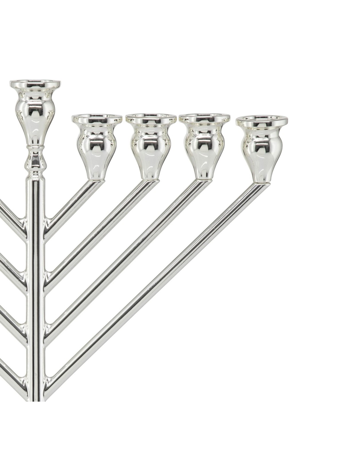 Hazorfim Silver-Plated Chabad Oil Hanukkah Menorah