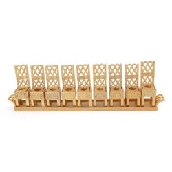 Israel Museum Brass Little Chairs Hanukkah Menorah - 19th - 20th Centu