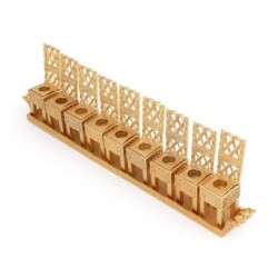 Israel Museum Brass Little Chairs Hanukkah Menorah - 19th - 20th Centu
