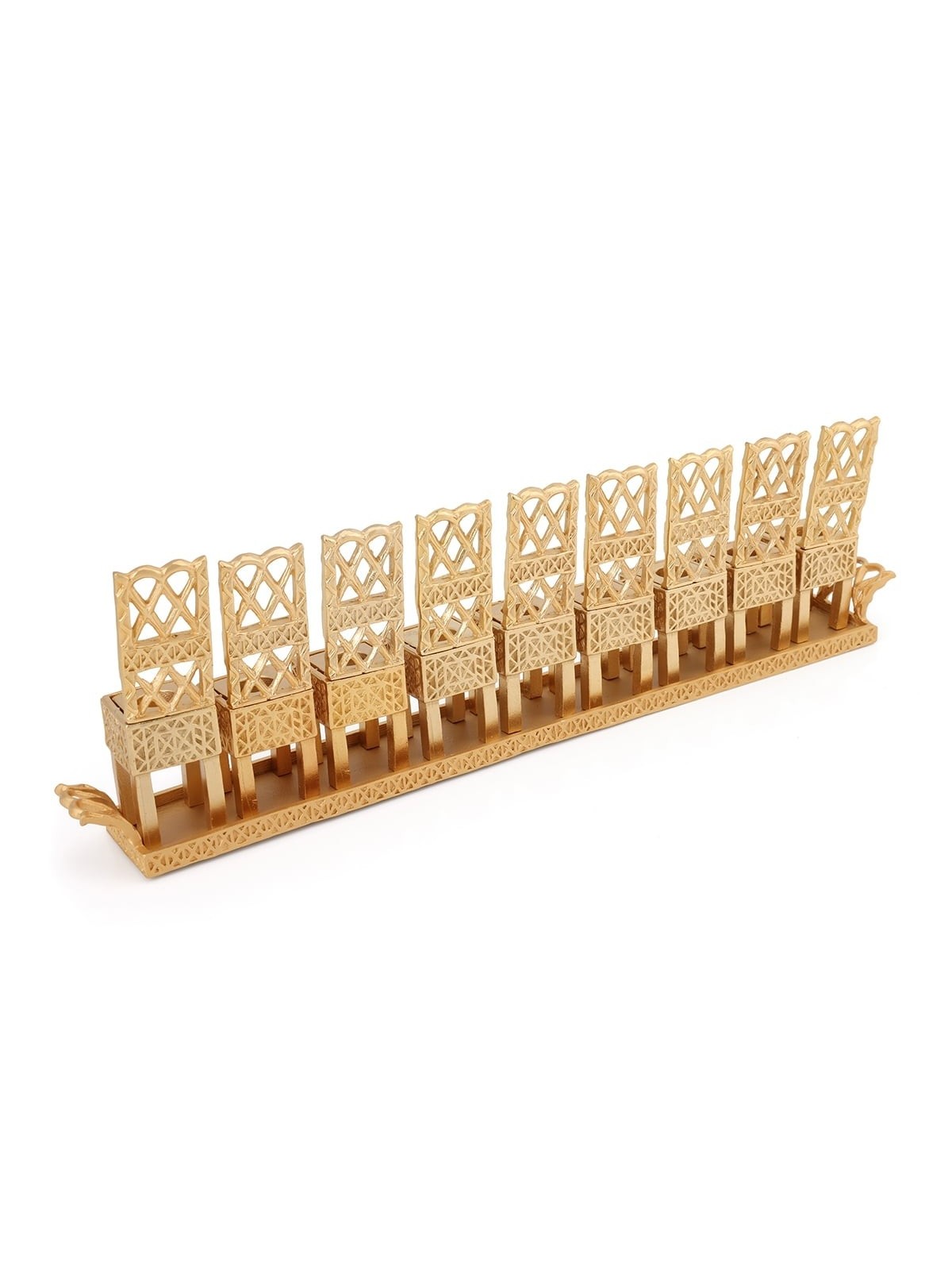 Israel Museum Brass Little Chairs Hanukkah Menorah - 19th - 20th Centu