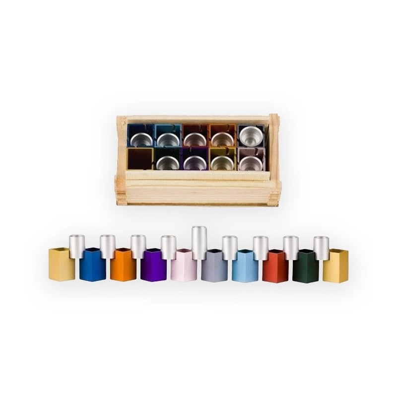 Modular Anodized Aluminum Hanukkah Menorah. Agayof Design