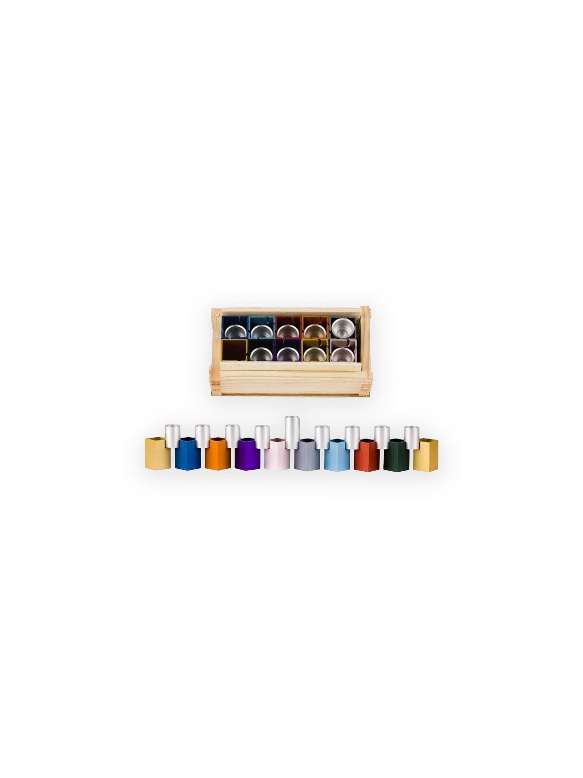 Modular Anodized Aluminum Hanukkah Menorah. Agayof Design