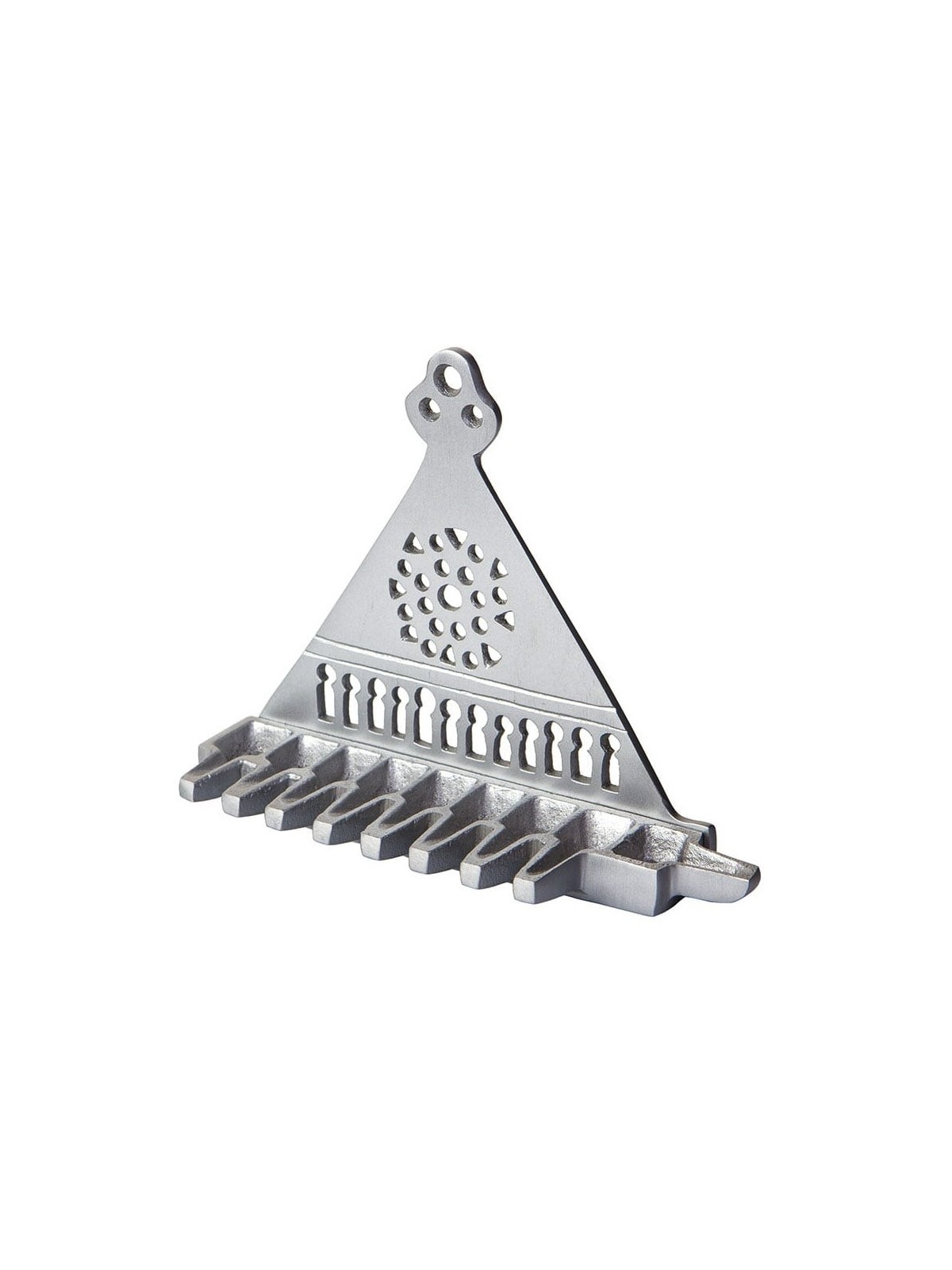 Triangular Hanukkah Menorah. Replica. South Europe 14th Century (Silve