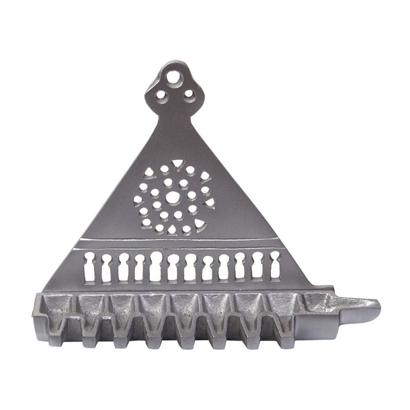 Triangular Hanukkah Menorah. Replica. South Europe 14th Century (Silve