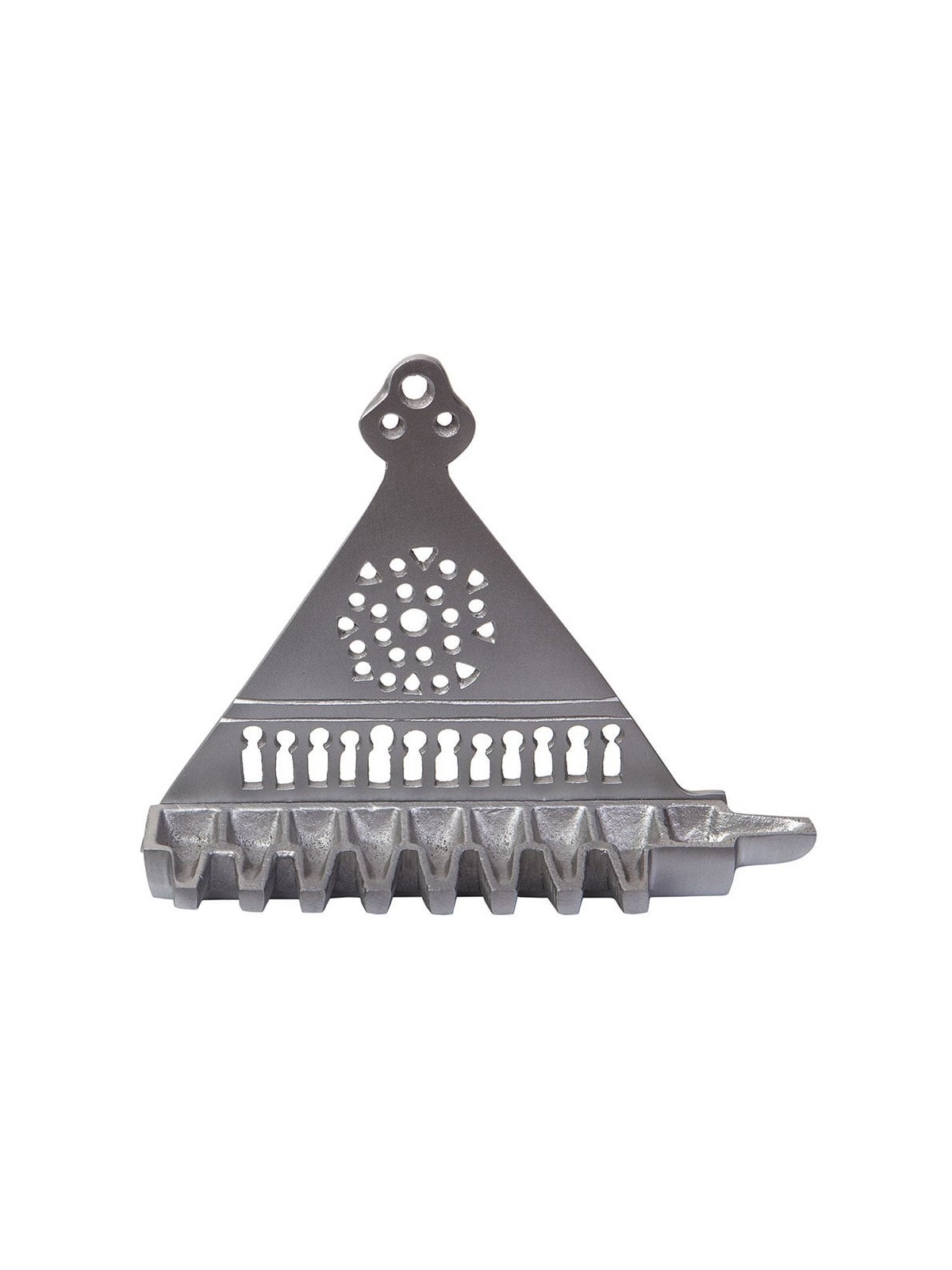 Triangular Hanukkah Menorah. Replica. South Europe 14th Century (Silve