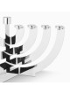 Modern Silver-Plated Oil Hanukkah Menorah with Round Branches by Hazor