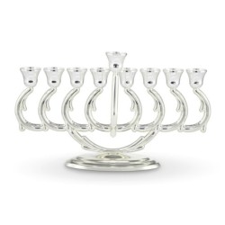 Elegant Silver-Plated Oil Hanukkah Menorah by Hazorfim