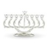 Elegant Silver-Plated Oil Hanukkah Menorah by Hazorfim