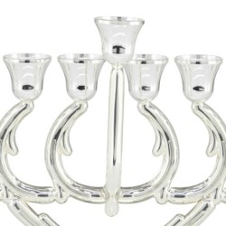 Elegant Silver-Plated Oil Hanukkah Menorah by Hazorfim