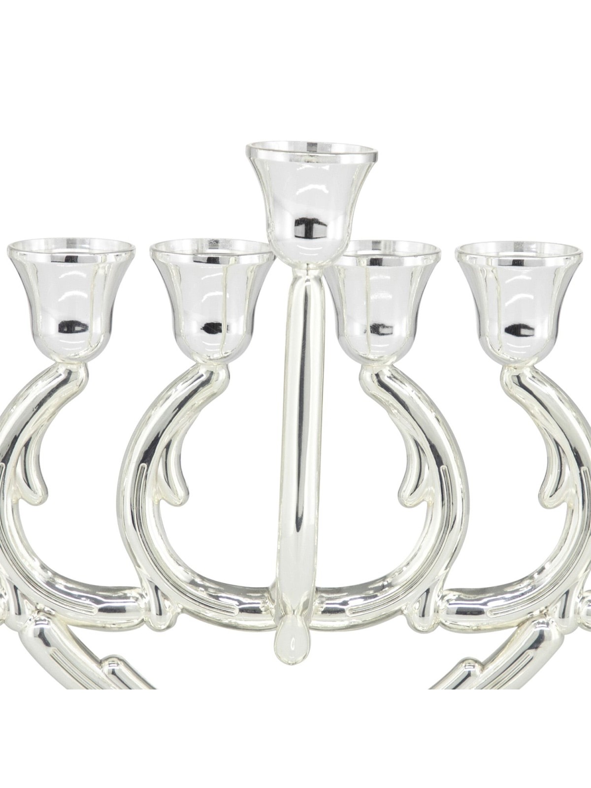 Elegant Silver-Plated Oil Hanukkah Menorah by Hazorfim
