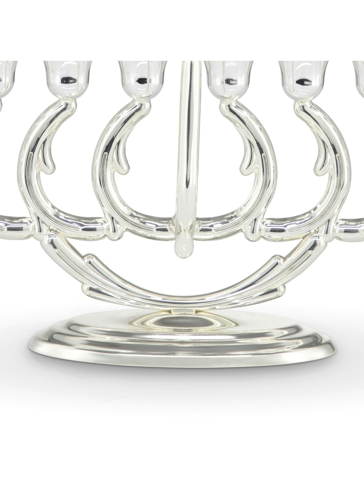 Elegant Silver-Plated Oil Hanukkah Menorah by Hazorfim