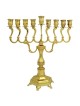 Gold Plated Classic Branched Hanukkah Menorah - Large
