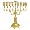 Gold Plated Classic Branched Hanukkah Menorah - Large
