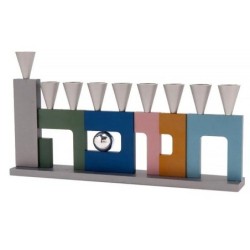 Agayof Design Modern Color Block Hanukkah Menorah