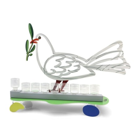 David Gerstein Signed Hanukkah Menorah Sculpture - Dove (Double Sided)