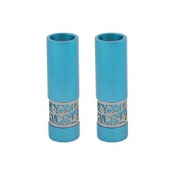 Yair Emanuel Small Shabbat Candlesticks Silver Pomeg... | Candlesticks