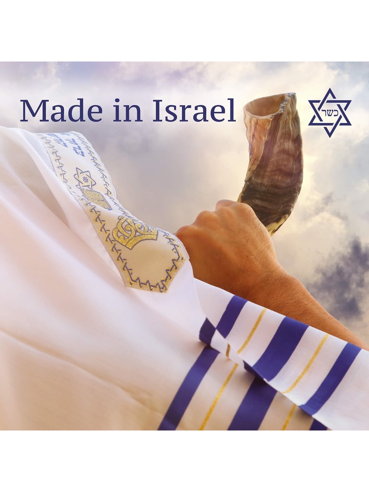 Kosher 10'-12' Classical Ram's Horn Shofar - Polished