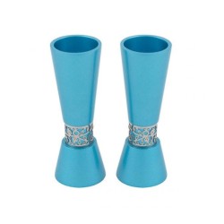 Yair Emanuel Cone Shaped Candlesticks with Silver Po... | Candlesticks