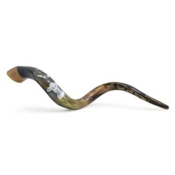 Wolf and Lamb Hand Painted Kudu Shofar