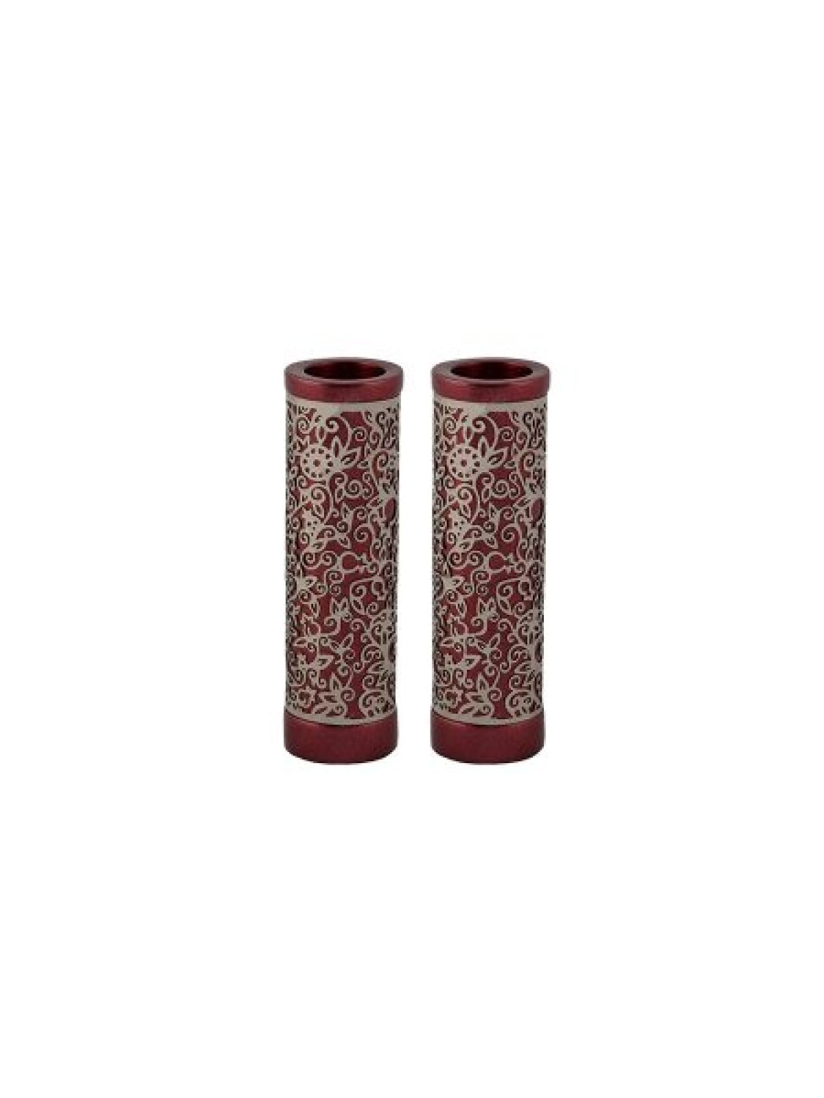 Yair Emanuel Cylinder Candlesticks Floral Pomegranat... | Candlesticks
