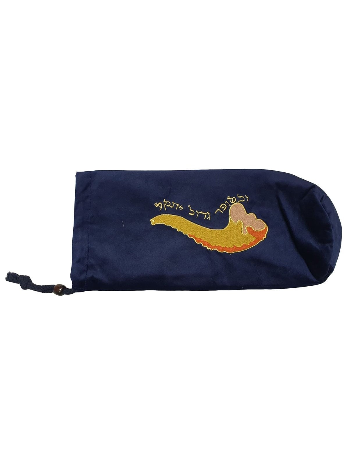 Velvet Shofar Bag Embroidered With Shofar Design and Prayer