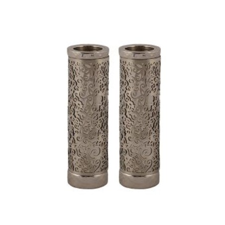 Yair Emanuel Cylinder Candlesticks Floral Pomegranat... | Candlesticks
