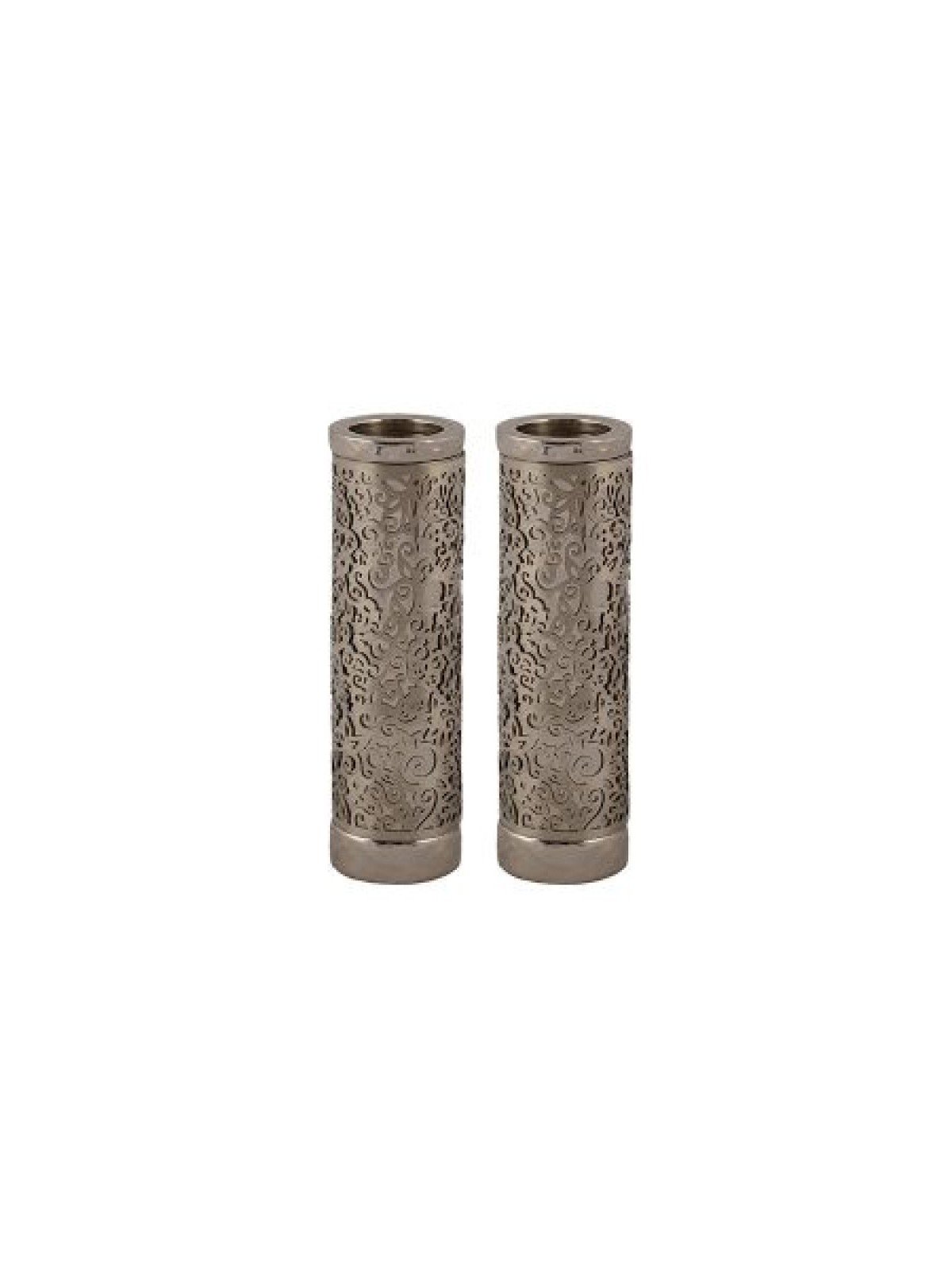 Yair Emanuel Cylinder Candlesticks Floral Pomegranat... | Candlesticks