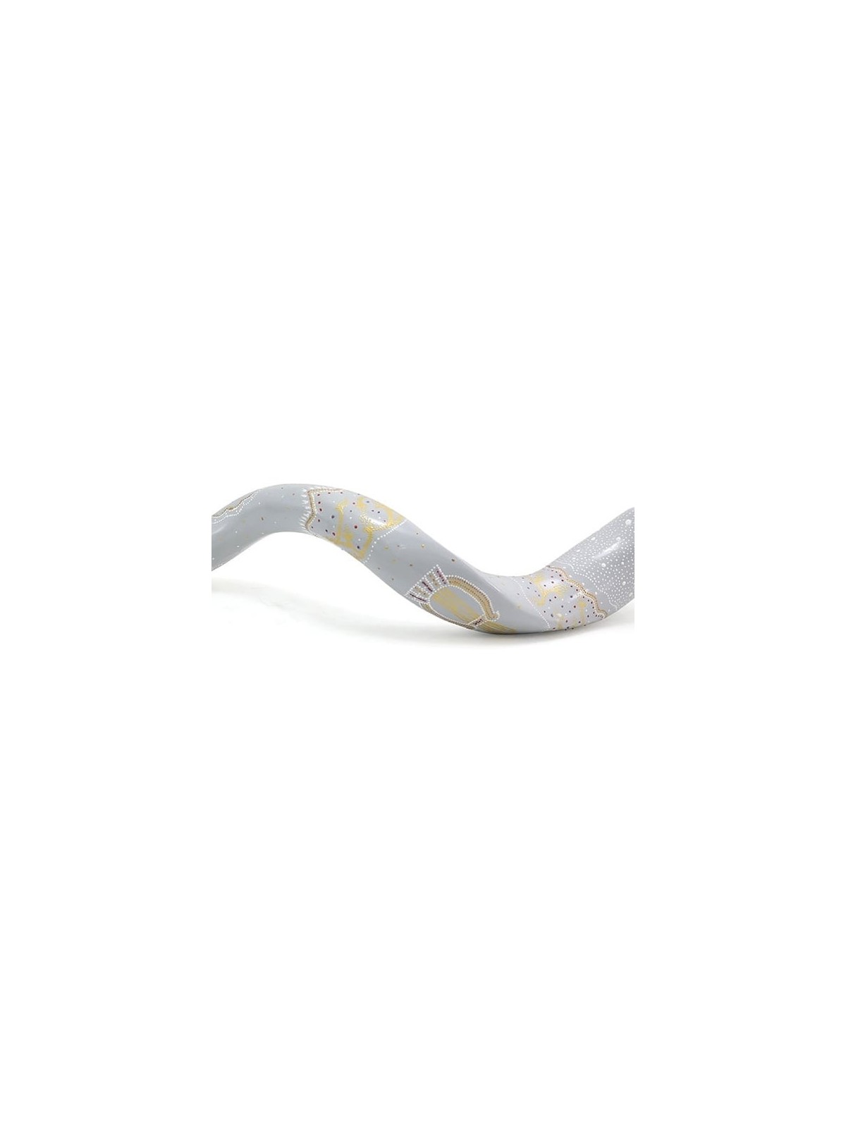 David's Harp Hand Painted Black and White Kudu Shofar