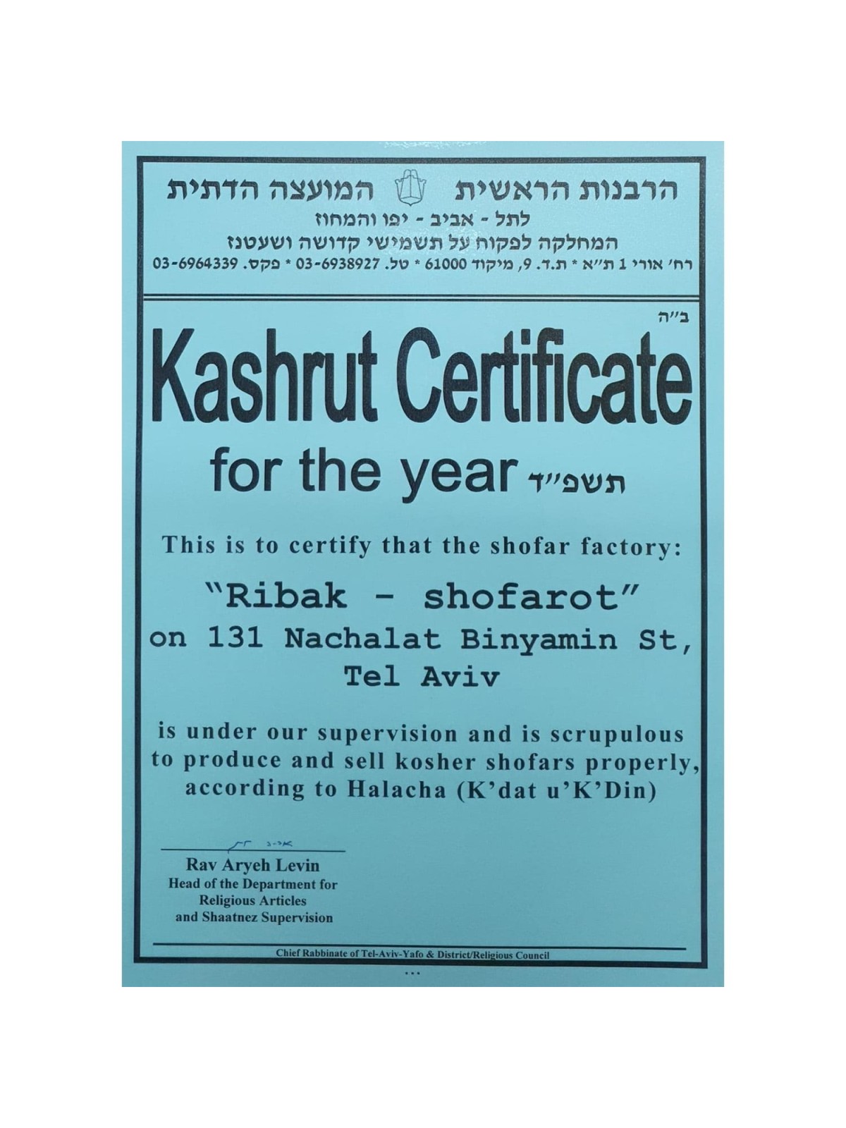 36'-38' Yemenite Kudu Shofar - Half-Polished