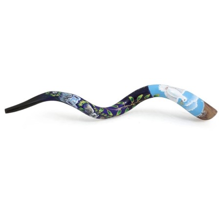 Dove of Peace Hand Painted Kudu Shofar