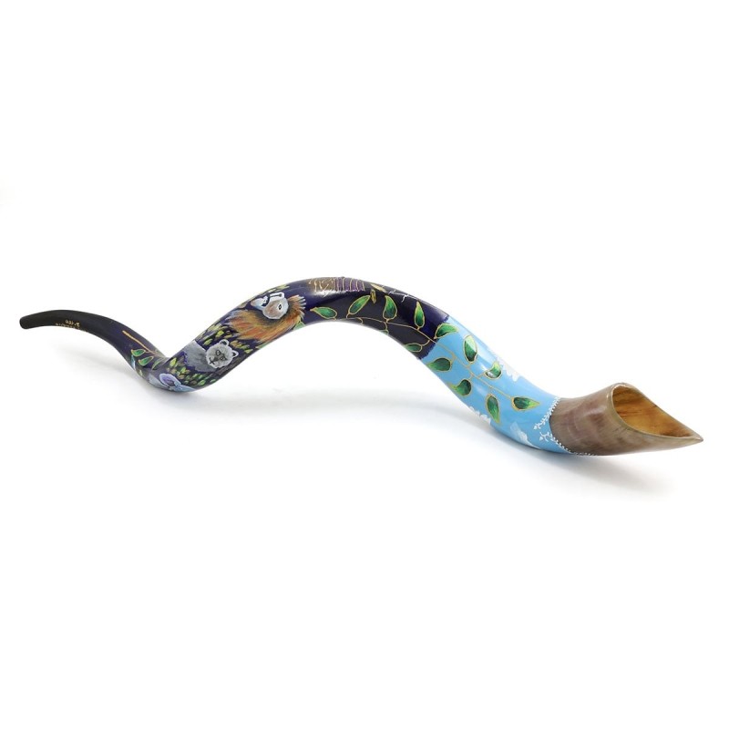 Dove of Peace Hand Painted Kudu Shofar