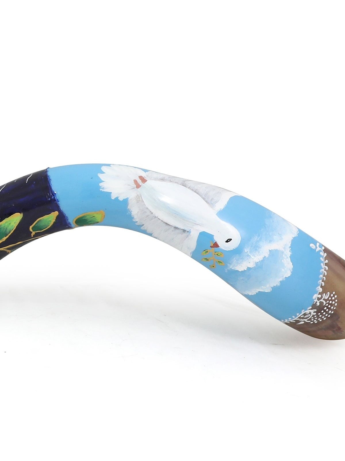 Dove of Peace Hand Painted Kudu Shofar