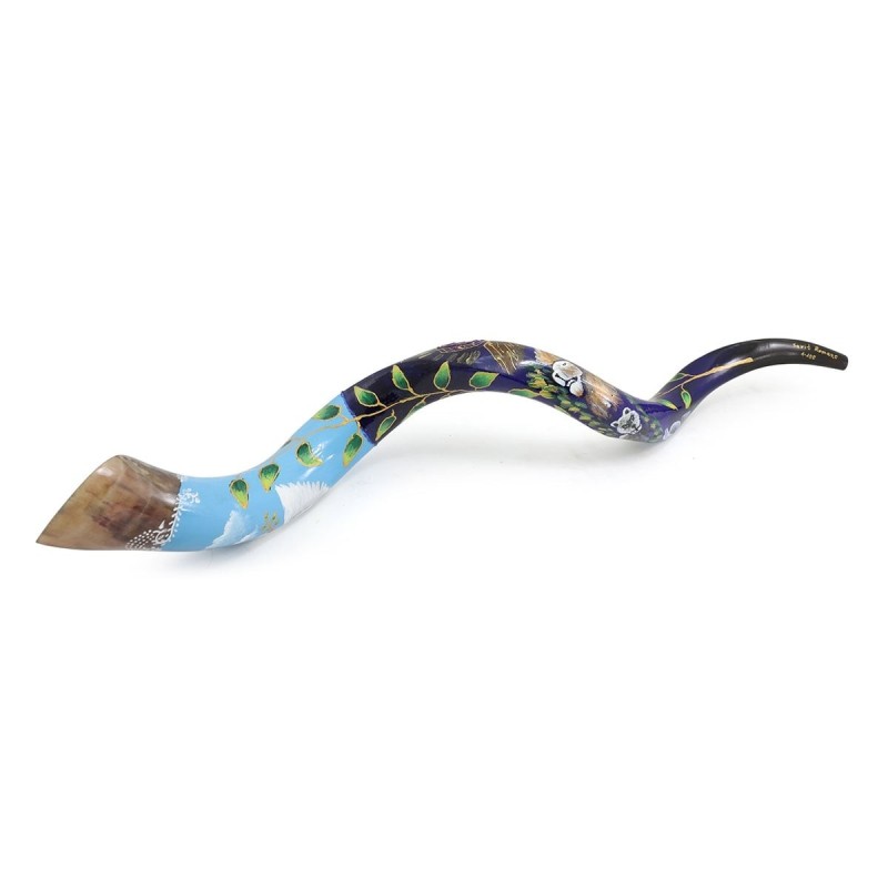 Dove of Peace Hand Painted Kudu Shofar