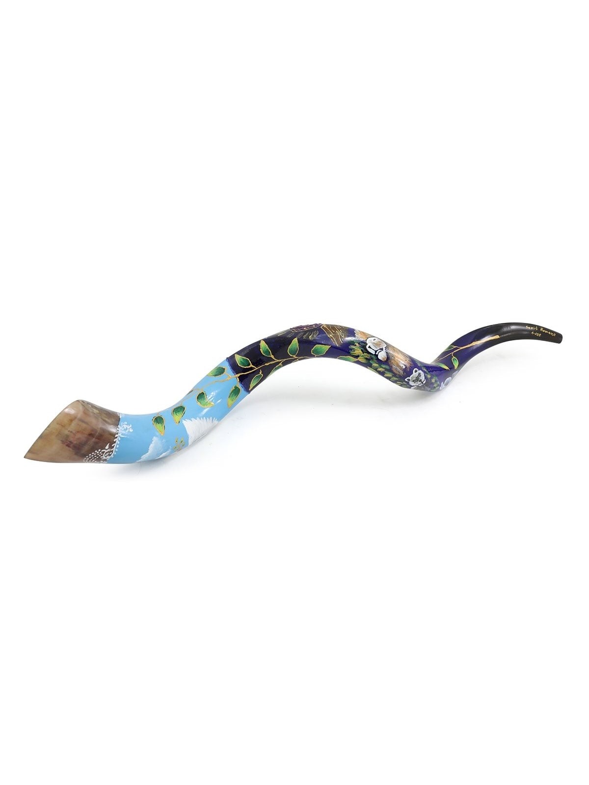 Dove of Peace Hand Painted Kudu Shofar