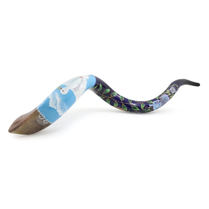 Dove of Peace Hand Painted Kudu Shofar