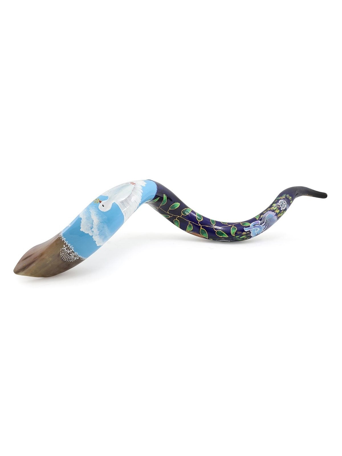 Dove of Peace Hand Painted Kudu Shofar