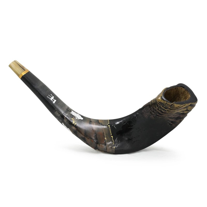 Hand Painted Menorah and Western Wall Shofar