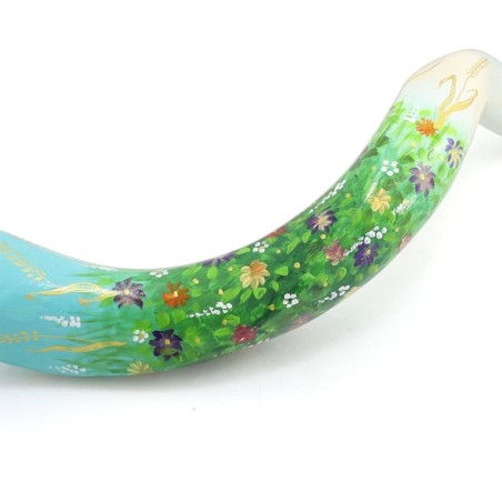 Flower Meadow Hand Painted Kudu Shofar