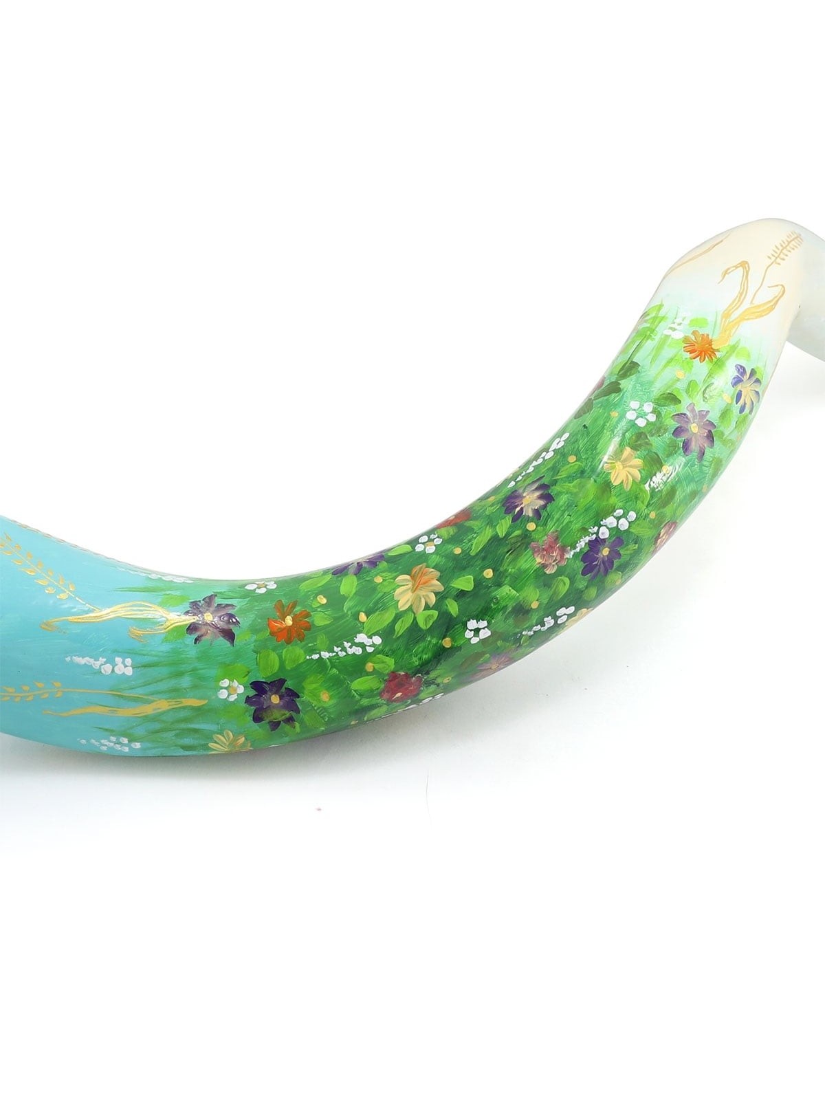 Flower Meadow Hand Painted Kudu Shofar
