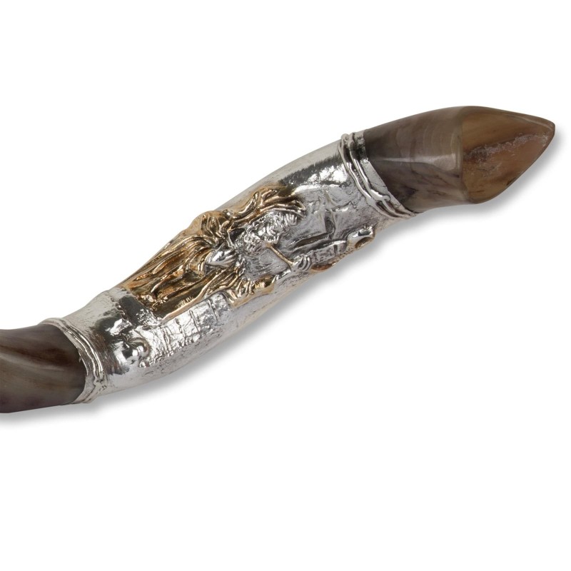 Sterling Silver Plated Yemenite Kudu Shofar - Chassid Design (Choice o