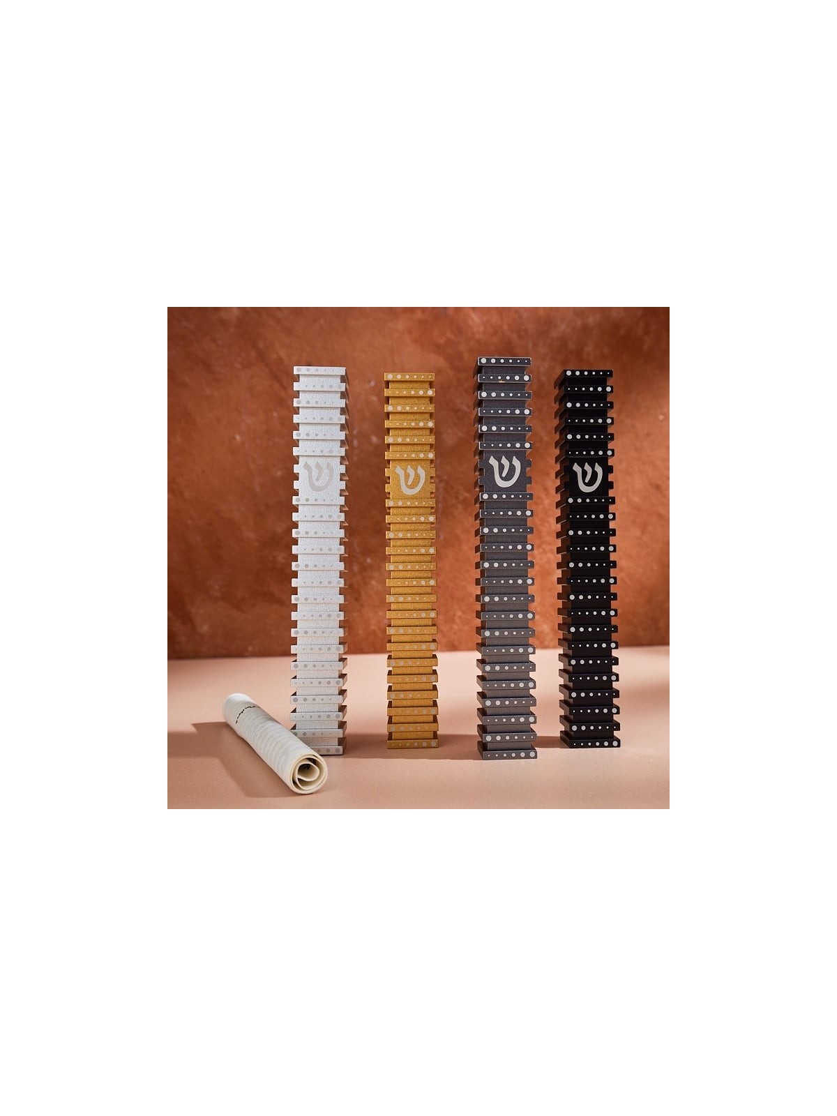 Square Mezuzah Case With Polka Dot Design by Akilov Design