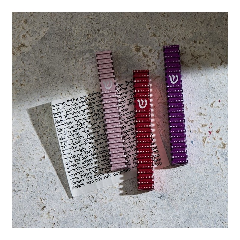 Square Mezuzah Case With Polka Dot Design by Akilov Design