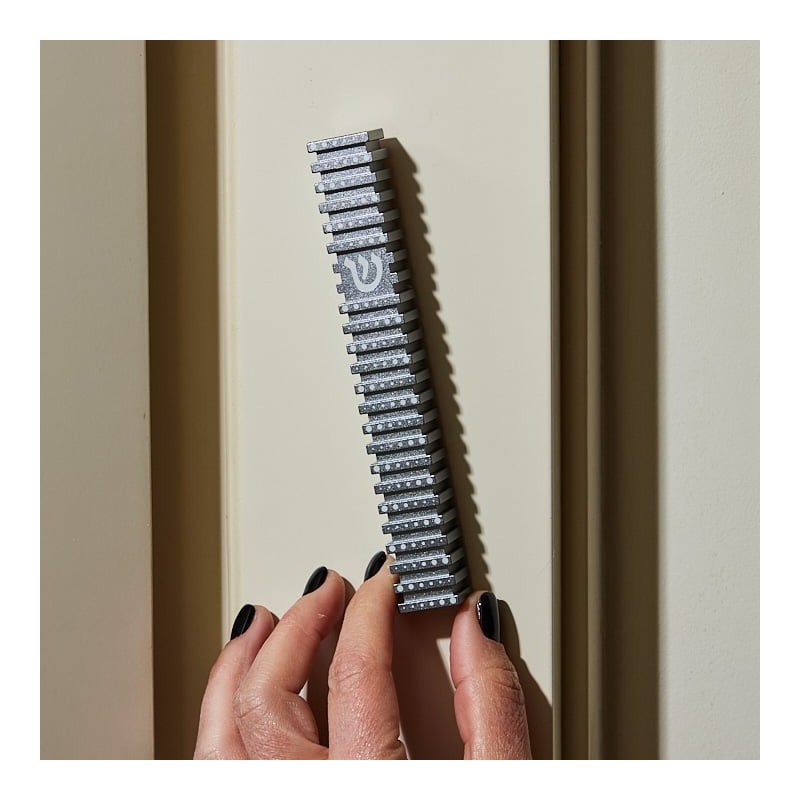 Square Mezuzah Case With Polka Dot Design by Akilov Design