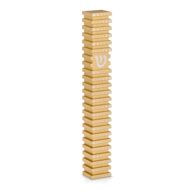 Square Mezuzah Case With Polka Dot Design by Akilov Design