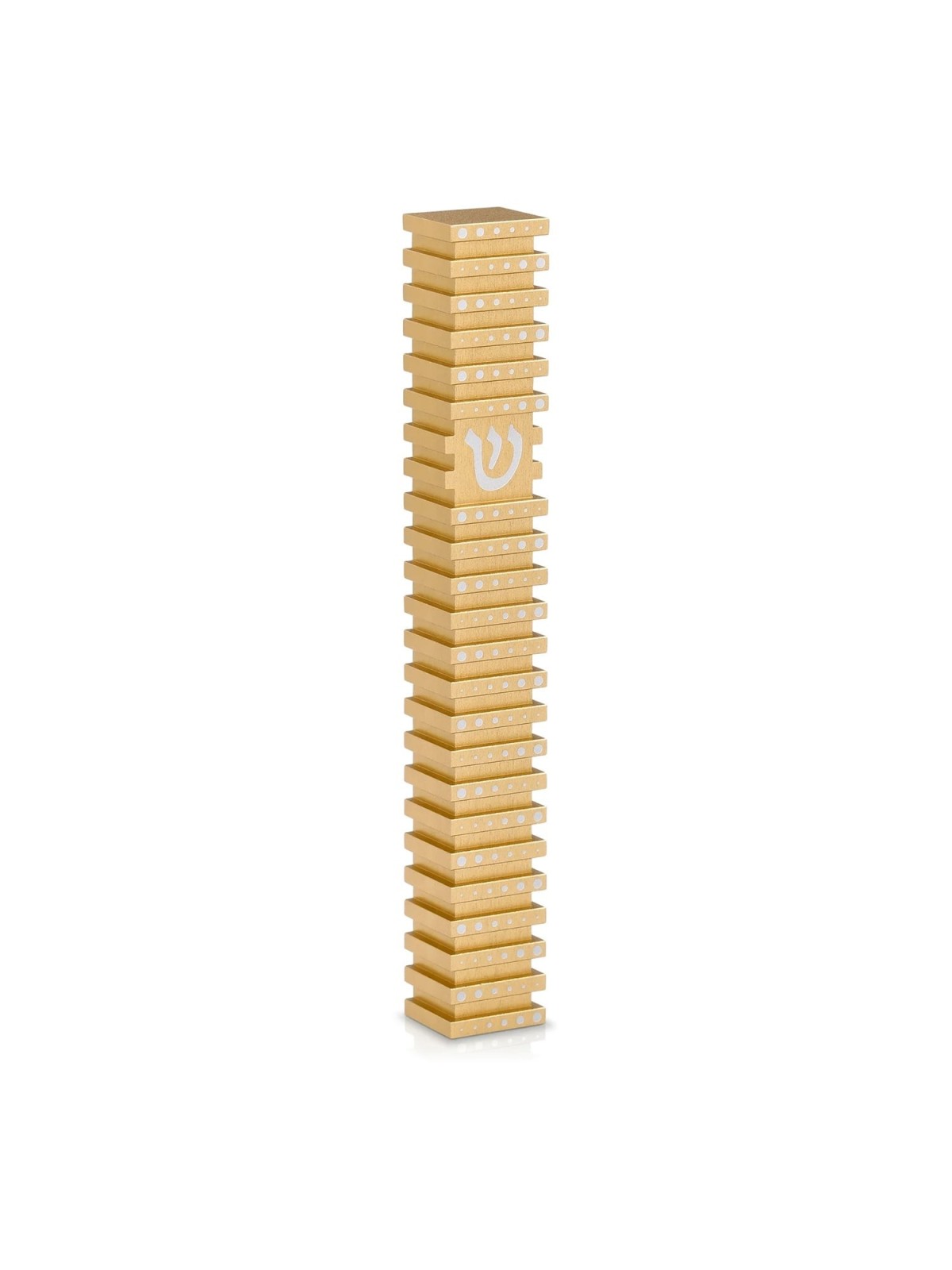 Square Mezuzah Case With Polka Dot Design by Akilov Design