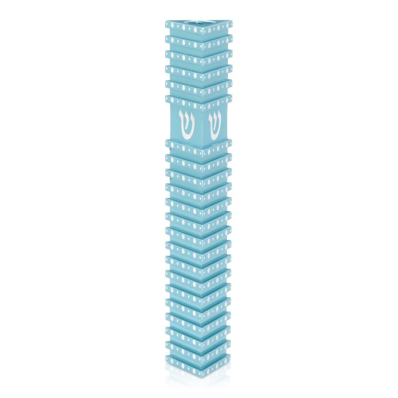 Triangular Mezuzah Case With Polka Dot Design by Akilov Design