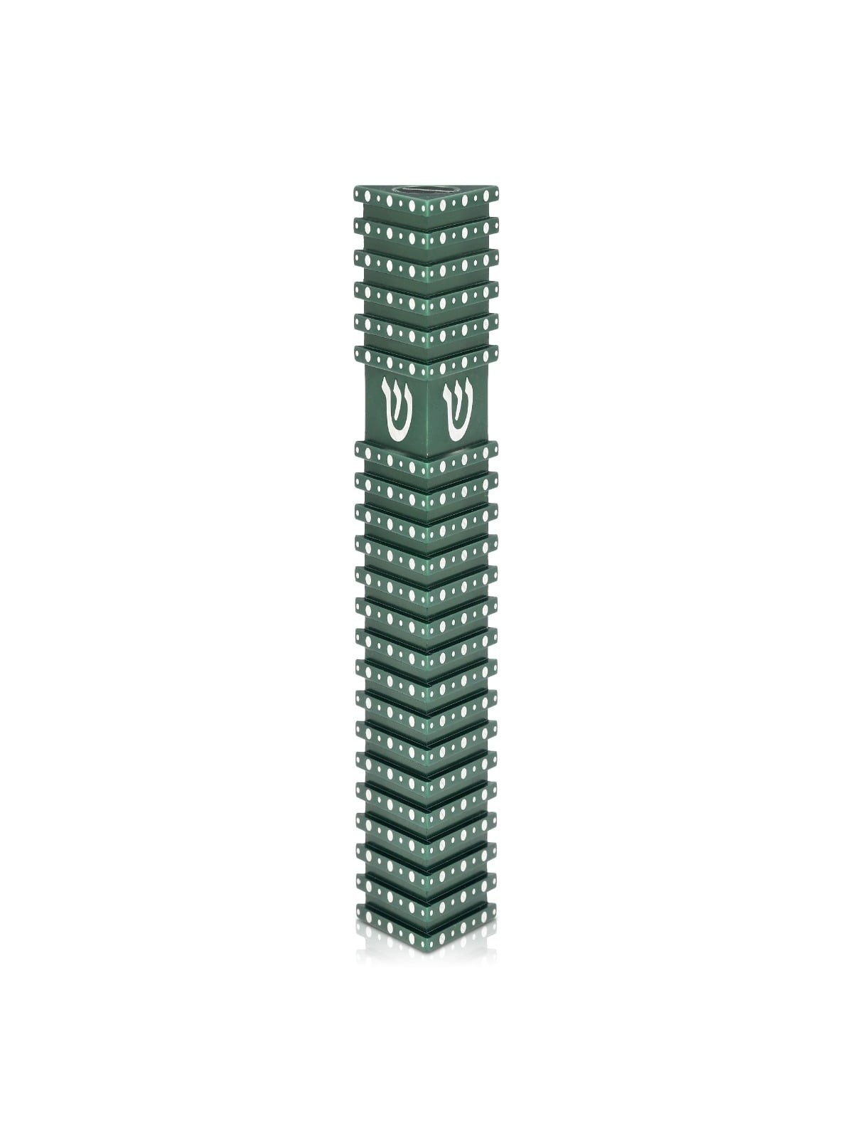 Triangular Mezuzah Case With Polka Dot Design by Akilov Design
